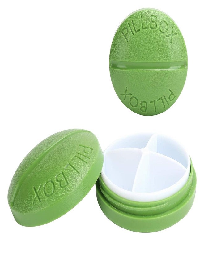 Clickswift® علبة حبوب سفر دائرية بثلاثة أقسام، علبة تخزين أدوية صغيرة محمولة بغطاء قابل للفتح والإغلاق، علبة حبوب مدمجة للأقراص اليومية والكبسولات، خالية من مادة BPA (متعددة الألوان). - Image 1